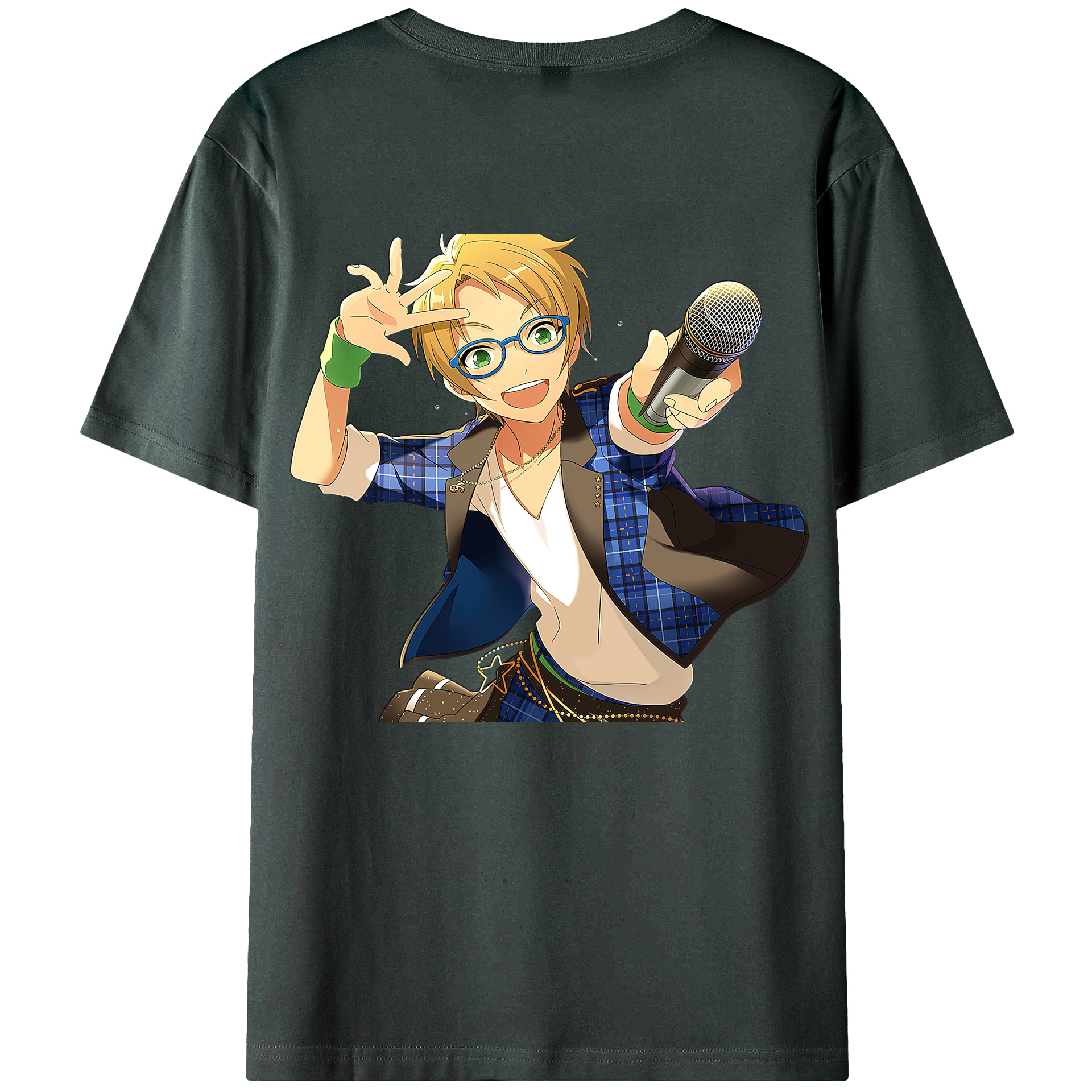 （画像用） あんさんぶるスターズ! Ensemble Stars 綿100％ メンズ半袖Tシャツ（バックプリント） 通気性